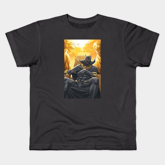 Black Panther Kids T-Shirt by StepIntoTheReal